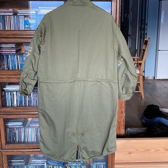 BOHO Nanette Lepore 100% Cotton Lightweight Trench Coat With Embroidered Arms - Picture 3 of 16